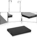 Miroir 360°, miroir 3 voies avec crochets, miroir de courtoisie portable, pliable et réglable en hauteur, ... Miroir 360°, miroir 3 voies avec crochets, miroir de courtoisie portable, pliable et réglable en hauteur, ...