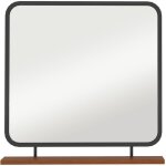 Miroir 80x60 cm, miroir rectangulaire de salle de bain, miroir mural, miroir de couloir avec �tag�re ...