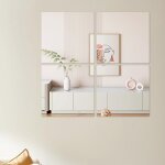 Miroir adhesif mural, miroir autocollant adhsif muraux  coller incassable petit acrylique plastique ...
