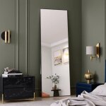 Miroir arche 162x53cm - grand miroir sur pied design industriel � bordure noire antitraces et structure ...