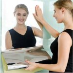 Miroir autocollant avec support adh�sif, autocollant mural, miroir souple