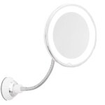 Miroir coiffeuse grossissant avec lumire led rotatif  360 miroir mural avec bras flexible et ventouse ...