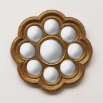 Miroir convexe doré 8 mini miroirs 35cm Miroir convexe doré 8 mini miroirs 35cm