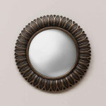 Miroir convexe feuilles bronze 23x2x23cm