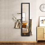 Northix - miroir corps entier 2 en 1 miroir corps entier avec cadre en bois 37 x 155 cm noir Northix - miroir corps entier 2 en 1 miroir corps entier avec cadre en bois 37 x 155 cm noir