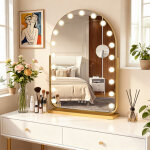 Miroir cosm�tique ? 17 led ? 3 modes d'�clairage ? fonction m�moire intelligente ? grossissement x10, ...