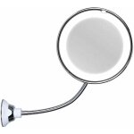Miroir cosm�tique avec col de cygne, grossissement 10x, �clair� par led, avec ventouse puissante, orientable ...