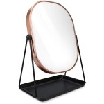Miroir cosm�tique avec plateau - miroir � poser 18 x 22, 6 cm pour maquillage avec plateau � bijoux - ...