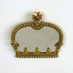 Miroir couronne r�sine dor� 25x3x23cm