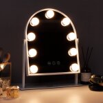 Fenchilin - miroir de courtoisie hollywoodien arqu, miroir de table 25cm x 30cm, luminosit rglable ...