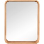 Miroir d�co design, miroir tilda, cadre bois, format compact marron en verre, boite a design
