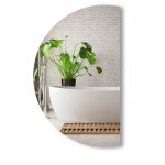 Miroir demi - circulaire � bords biseaut�s, classique, sans cadre, diam�tre 100 cm