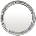 Miroir disco forme ronde avec facettes coloris argent