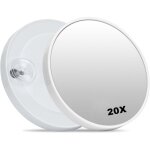 Miroir de douche sans bu�e avec ventouse grossissant x20 pour salle de bain, miroir cosm�tique incassable ...