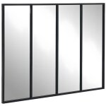 Miroir fenêtre atelier style industriel en métal - l. 120 x h. 90 cm - noir - dudley Miroir fenêtre atelier style industriel en métal - l. 120 x h. 90 cm - noir - dudley