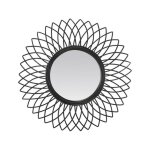 Emde - miroir fleur en rotin noir 61cm
