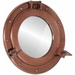 Miroir en forme de hublot mural - miroir d�coratif �30 cm aluminium et verre 449742