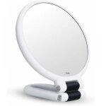 Miroir grossissant 15x miroir pliant double face avec poign�e, miroir de maquillage de poche miroir teint� ...