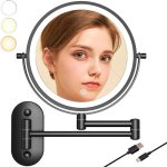 Ersandy - miroir grossissant lumineux de 8' avec led grossissant lumineux mural x 10 pour coiffeuse d'htel, ...