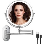 Miroir grossissant lumineux mural x10, led miroir maquillage mural avec 3 modes de couleur, 1x / 10x ...