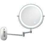 Miroir grossissant lumineux mural x5, miroirs de maquillage miroir salle de bain 7 pouces miroir mural ...