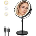 Miroir grossissant lumineux, miroir grossissant x10 sur pied, hauteur et luminosit� r�glables, rotation ...