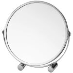 Miroir grossissant pivotant sur pied, miroir de courtoisie cosmtique en mtal chrom portable avec grossissem ...
