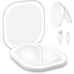 Miroir grossissant de voyage rechargeable, grossissant 3x / 1x, miroir de maquillage �clair�, avec �clairage ...