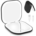 Miroir grossissant de voyage rechargeable, grossissement x5 / x1, miroir de maquillage �clair�, avec ...