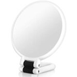 Miroir grossissant x 20 double face miroir pliable avec poign�e, miroir de maquillage � main de coiffeurs ...