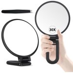 Miroir grossissant x30, miroir � main avec poign�e, miroir � main double face avec grossissement x30 ...
