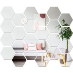 Miroir hexagonal en acrylique, feuille autocollante flexible, miroir artistique diy, d�coration murale ...
