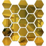 Miroir hexagonal en acrylique, feuille autocollante flexible, miroir artistique diy, d�coration murale ...