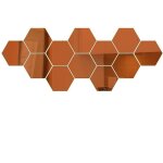 Miroir hexagonal en acrylique, feuille autocollante flexible, miroir artistique diy, d�coration murale ...