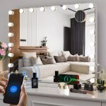 Miroir hollywood, miroir cosmétique, miroir de maquillage lumineux, avec 20 led, bluetooth, 80x60cm Miroir hollywood, miroir cosmétique, miroir de maquillage lumineux, avec 20 led, bluetooth, 80x60cm
