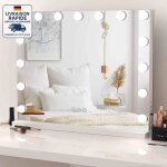 Miroir hollywood avec lampe et haut - miroir de maquillage led - lampe tactile � intensit� variable 3 ...