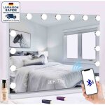 Miroir hollywood avec lampe et haut - miroir de maquillage led - lampe tactile � intensit� variable 3 ...