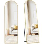 Miroir int�gral, 150 x 40 cm, miroir arqu� sur pied, � poser au sol, cadre en alliage d?aluminium, verre ...