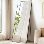 Miroir int�gral, 165 x 50 cm, miroir rectangulaire sur pied, � poser au sol, cadre en alliage d?aluminium, ...