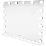 Monster shop - miroir  led 80 x 60 cm hollywood bluetooth, pied / mural, luminosit ajustable 3 couleurs, ...