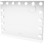Monster shop - miroir  led 58 x 46 cm hollywood bluetooth, pied / mural, luminosit ajustable 3 couleurs, ...