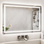 Wowttrelax - miroir led salle de bain 70x50cm - miroir lumineux anti bu�e 3 couleurs de lumi�re et luminosit� ...