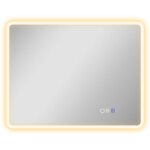 Homcom - miroir lumineux led salle de bain 90 x 70 cm bluetooth interrupteur tactile lumi�re r�glable ...