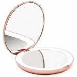 Miroir lumineux de poche, grossissant 1x / 10x ? led miroir � main de maquillage avec �clairage naturel, ...