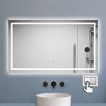 Biubiubath - miroir lumineux de salle de bain 120x70cm tri - color anti - buée led avec mémoire et lumière ... Biubiubath - miroir lumineux de salle de bain 120x70cm tri - color anti - buée led avec mémoire et lumière ...