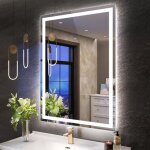 Miroir lumineux de salle de bain, bluetooth / dsembuage / 3 couleur / dimmable / , ip44 blanc miroir ...