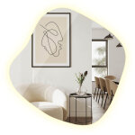 Miroir lumineux salle de bain - miroir led moderne - �clairage led int�gr� (neutre 4000k) - 67, 6x67 ...