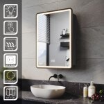 Sirhona - miroir lumineux de salle de bain avec prise rasoir dsembuage 3 modes d'clairage armoire de ...