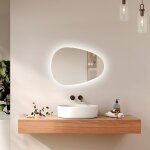Miroir lumineux de salle de bain rtro - clairage, miroir salle de bain asymtrique, anti - bue, interrupteu ...