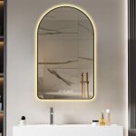 Miroir lumineux de salle de bain - vo�t� led anti - bu�e - �cran horaire / temp�rature - 3 intensit�s ...
